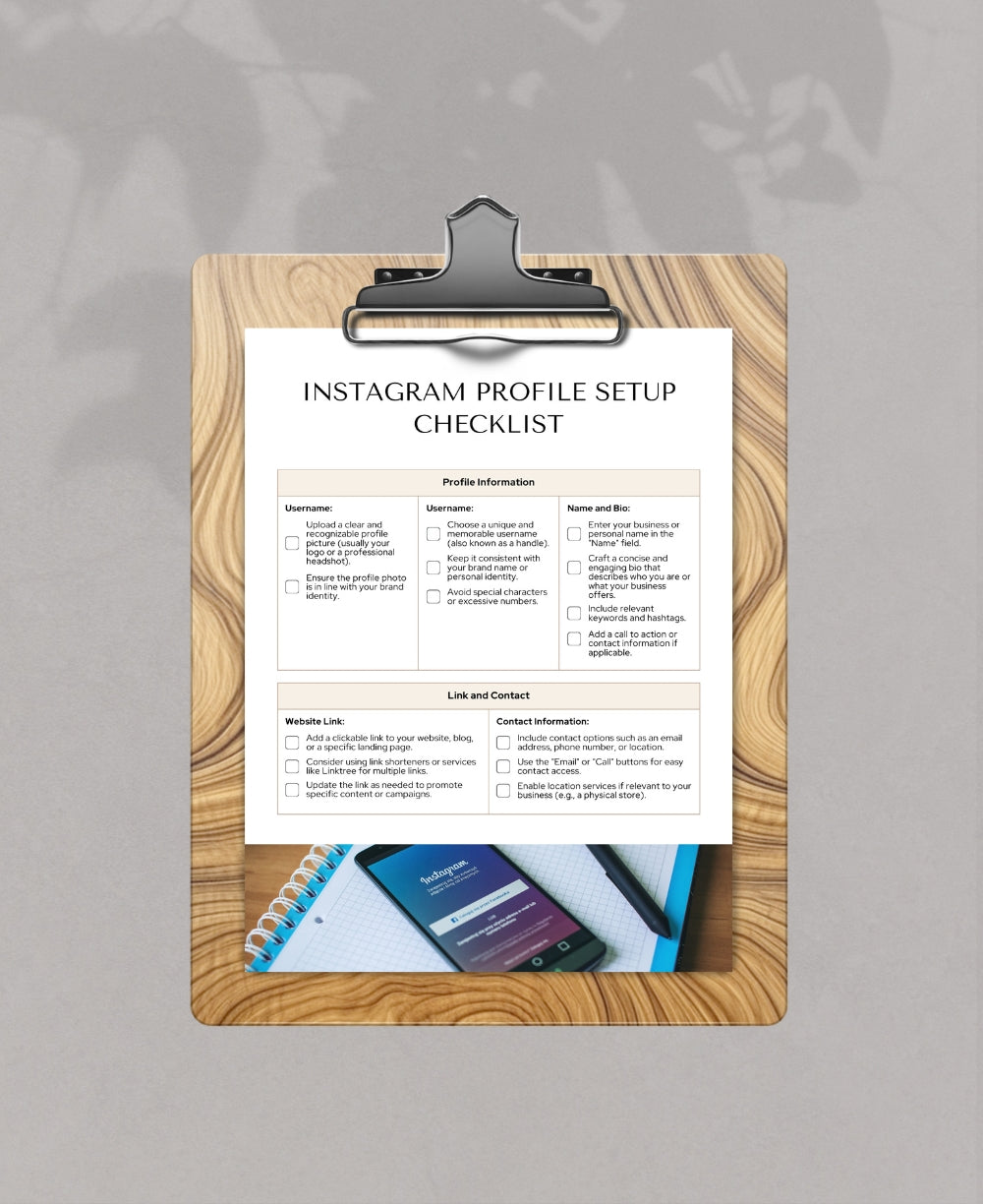 Instagram Profile Setup Checklist