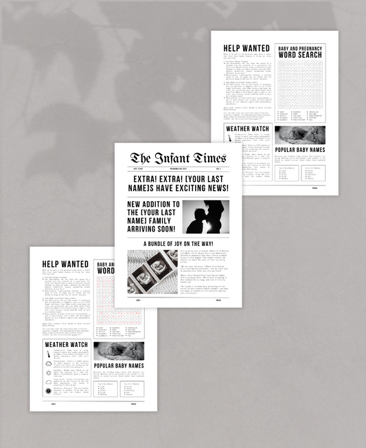Pregnancy Announcement Newspaper Template