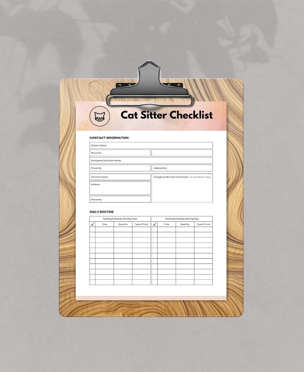 Pet Sitter Checklist