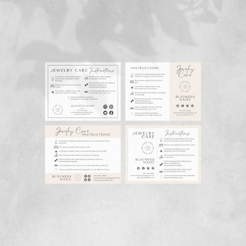 Jewelry Care Card