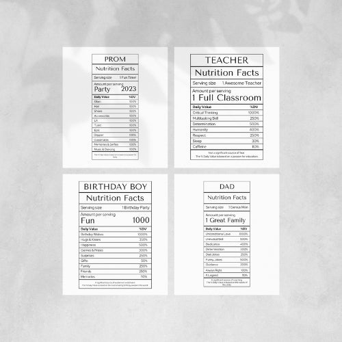 Funny Nutrition Label