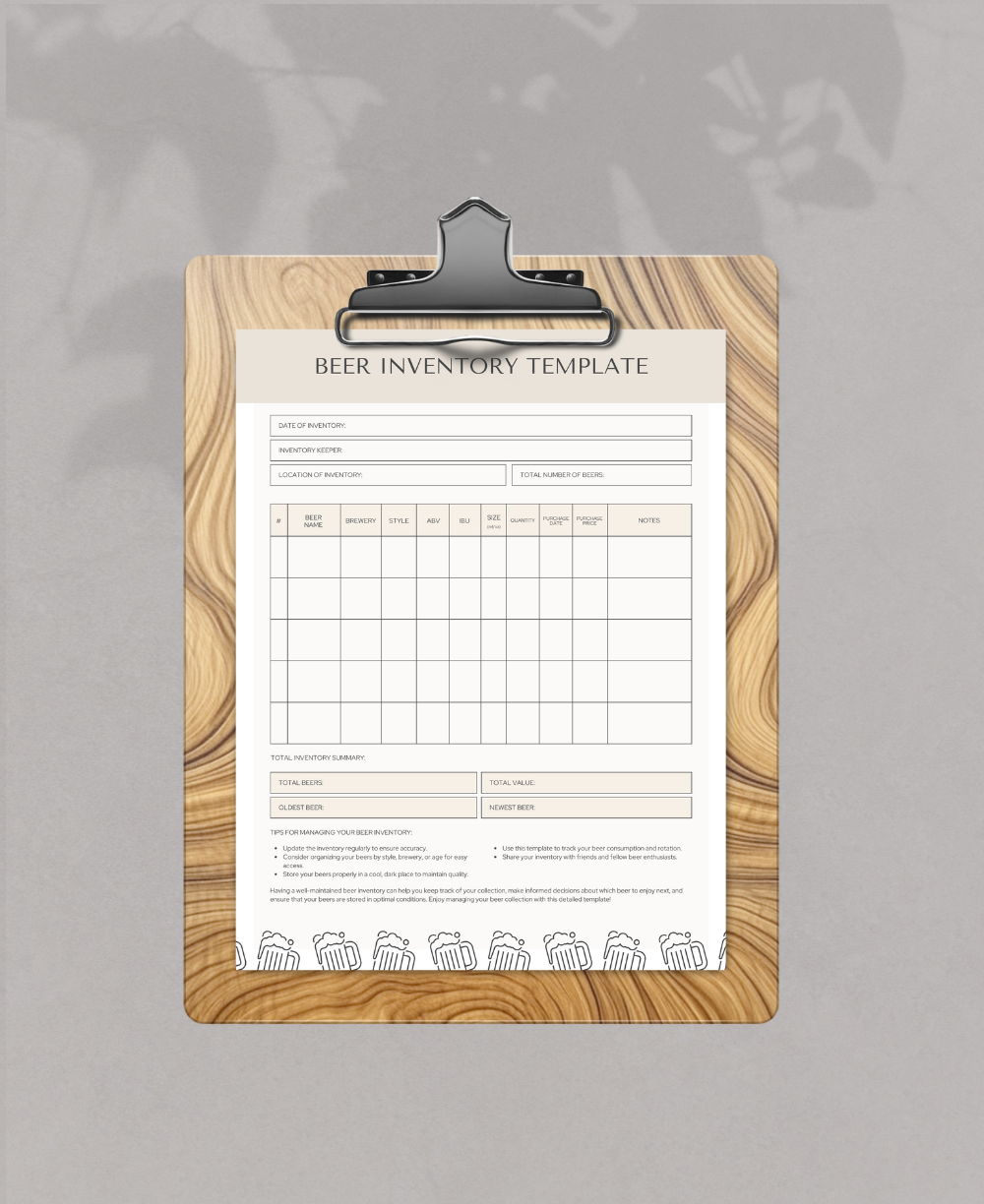 Beer Inventory Template