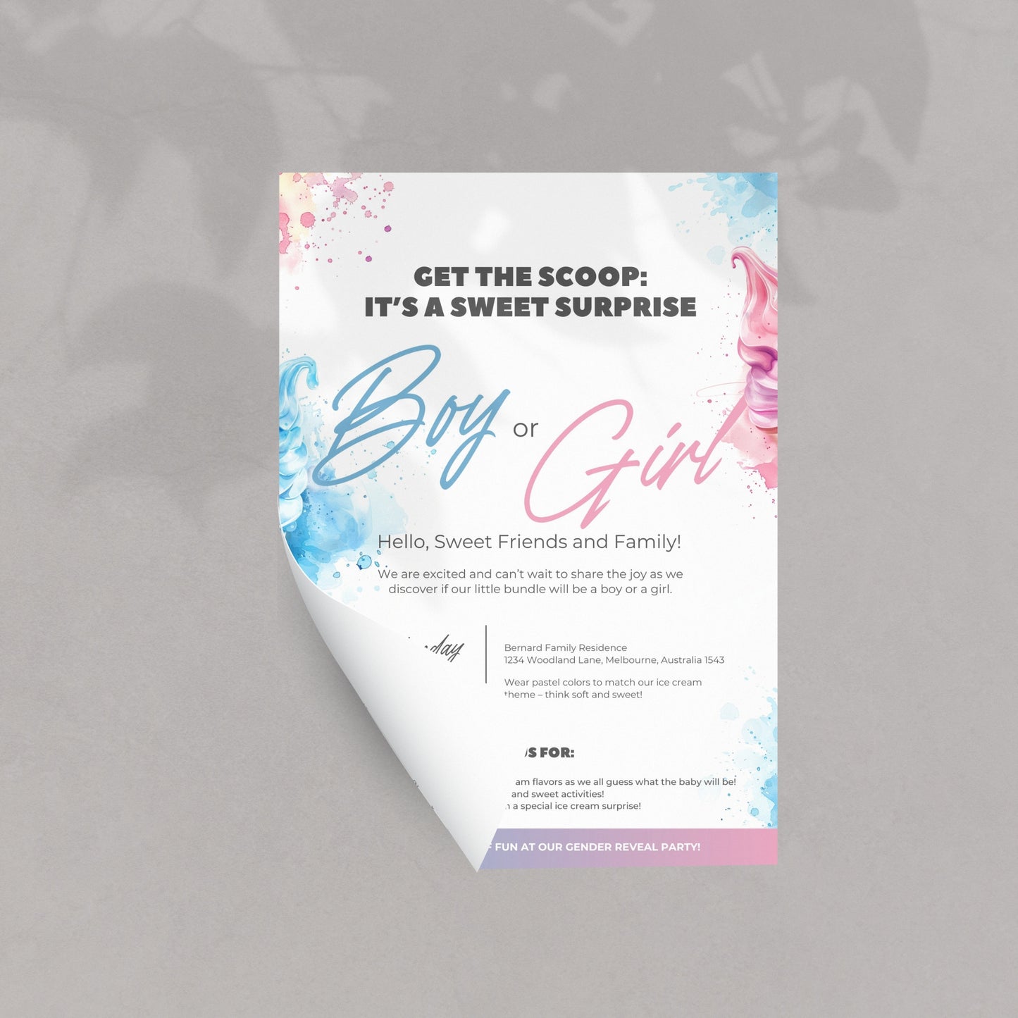 Gender Reveal Invite