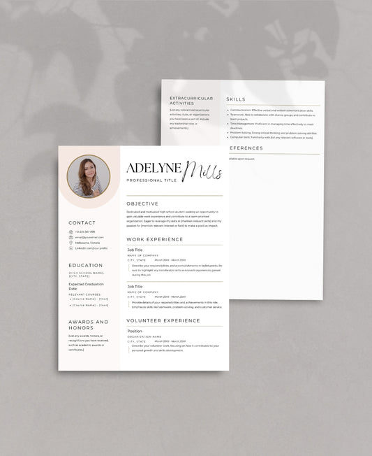 Resume Template For High School Students