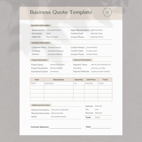 Business Quote Template