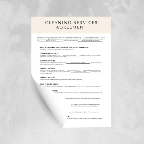 Cleaning Business Contract