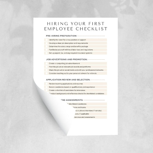 Hiring Your First Employee Checklist