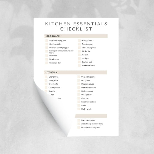 Kitchen Essentials Checklist