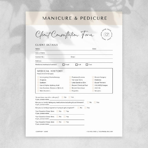 Nail Tech Forms Template