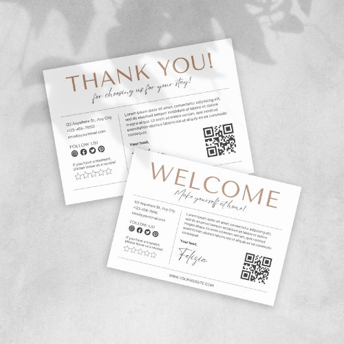 Airbnb Welcome Card Template